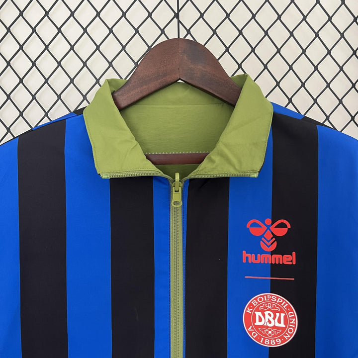 Denmark Reversible Windbreaker Jacket - Moss Green/Blue