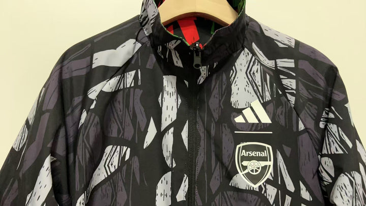 Arsenal Reversible Windbreaker Jacket - Red/Black