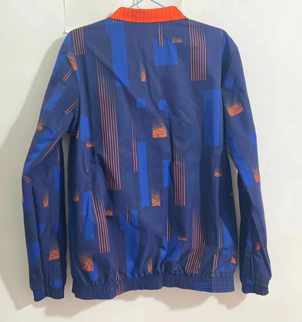 Netherlands 2024/25 Reversible Windbreaker Jacket - Orange/Navy Blue