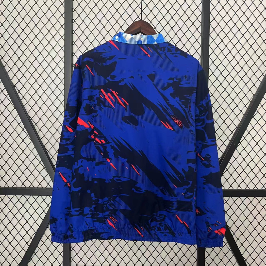 England Blue Reversible Windbreaker Jacket - Blue