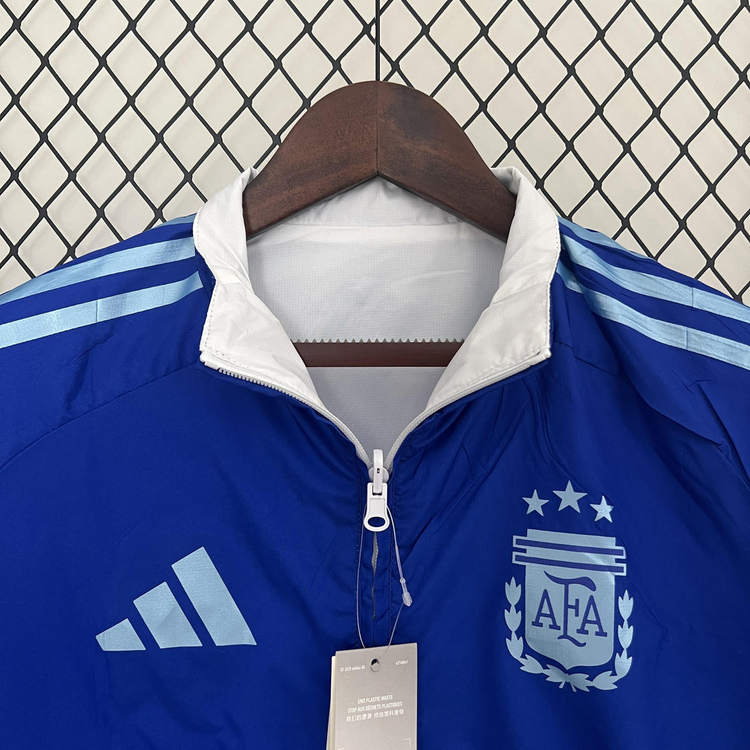 Argentina Reversible Windbreaker Jacket - Dark Blue/White