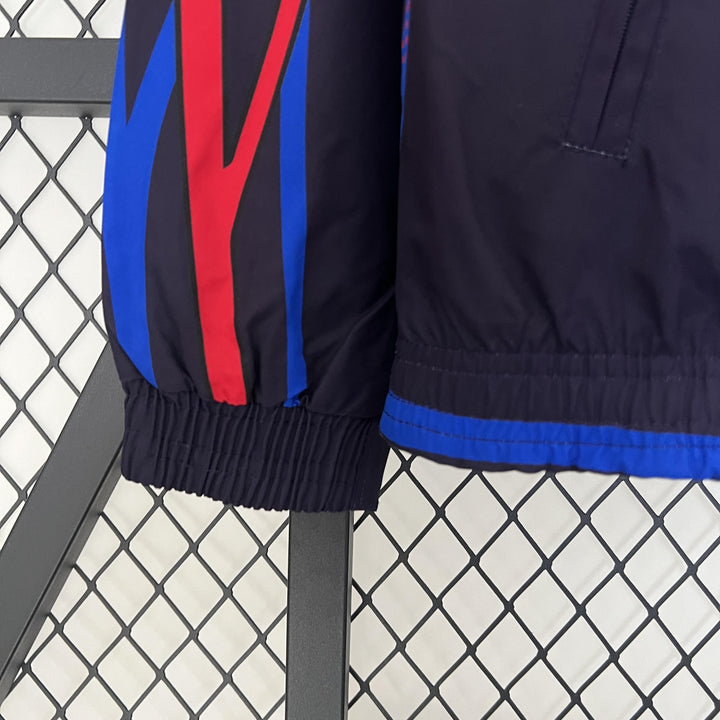 Barcelona Reversible Windbreaker Jacket - Navy Blue/Red