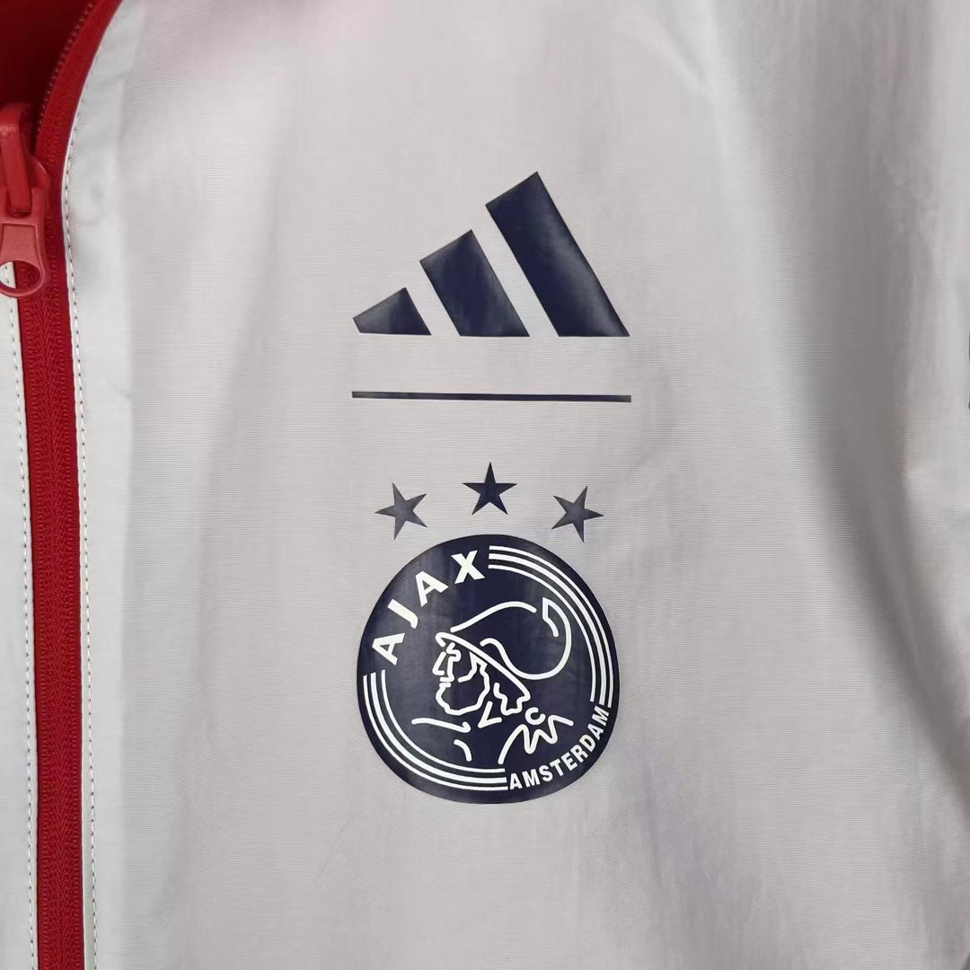 Ajax Reversible Windbreaker Jacket - Red/White