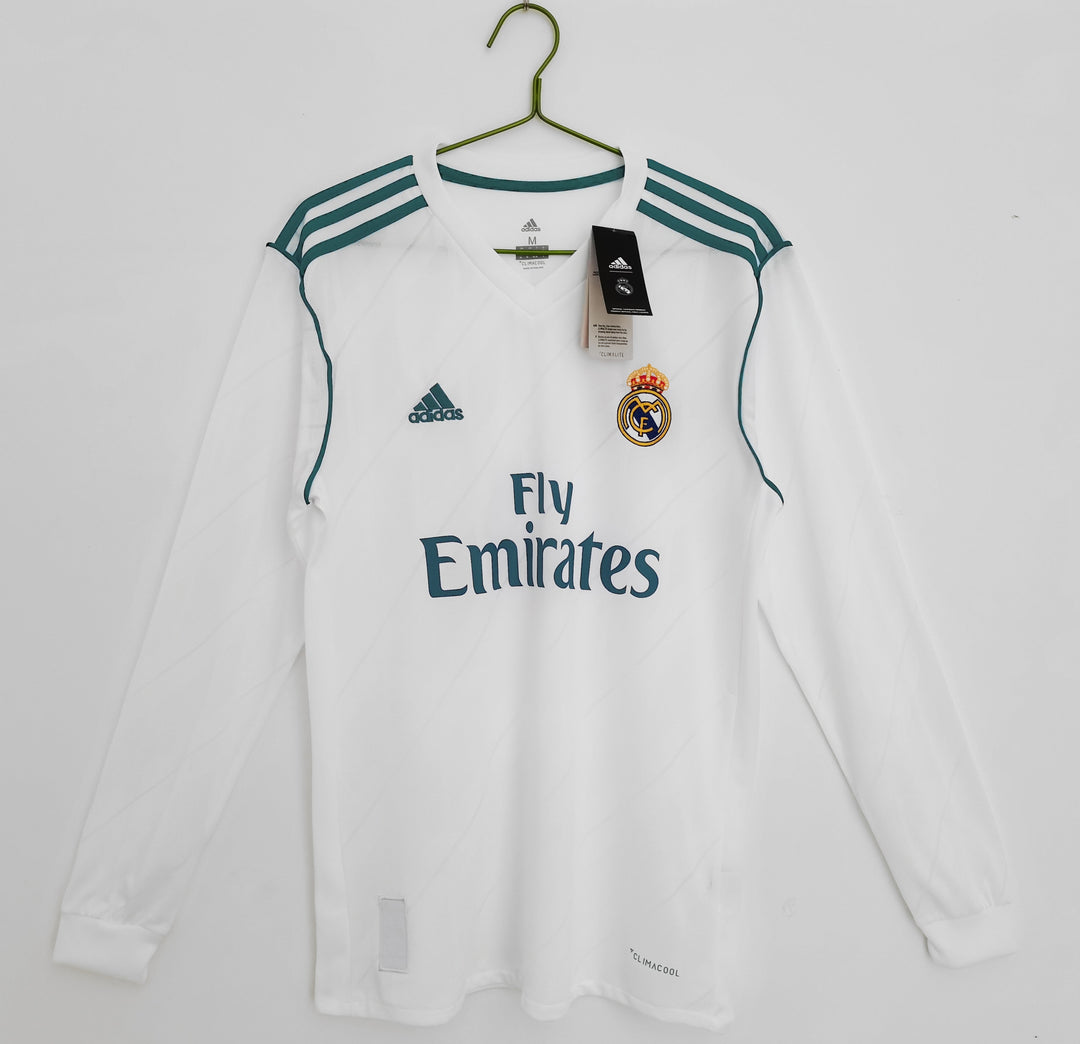 Real Madrid 17/18 Home Retro Shirt - Long Sleeve