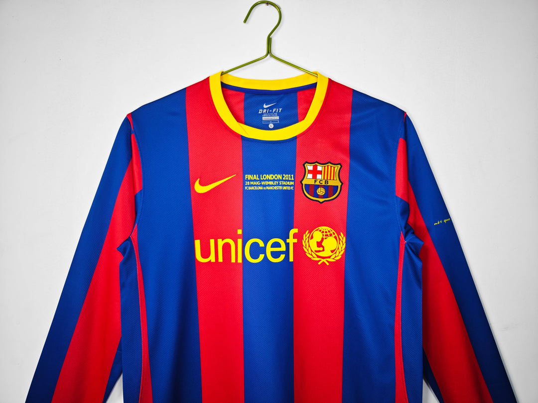 Barcelona 10/11 Home Retro Shirt - Long Sleeve