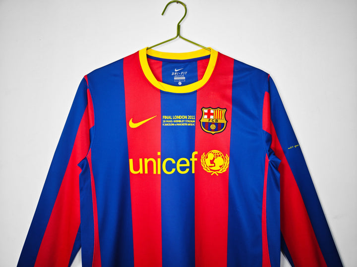 Barcelona 10/11 Home Retro Shirt - Long Sleeve