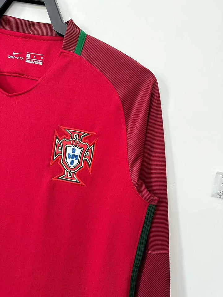 Portugal 2016 Home Retro Shirt - Long Sleeve