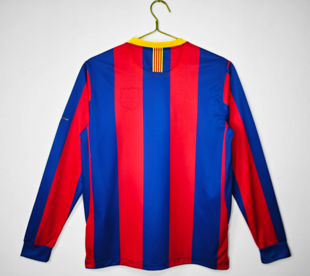 Barcelona 10/11 Home Retro Shirt - Long Sleeve