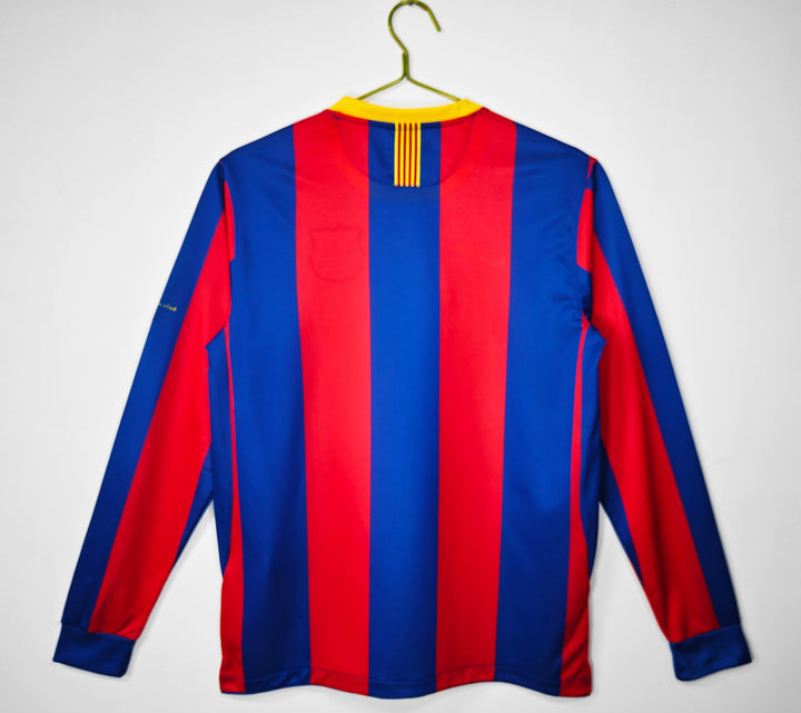 Barcelona 10/11 Home Retro Shirt - Long Sleeve