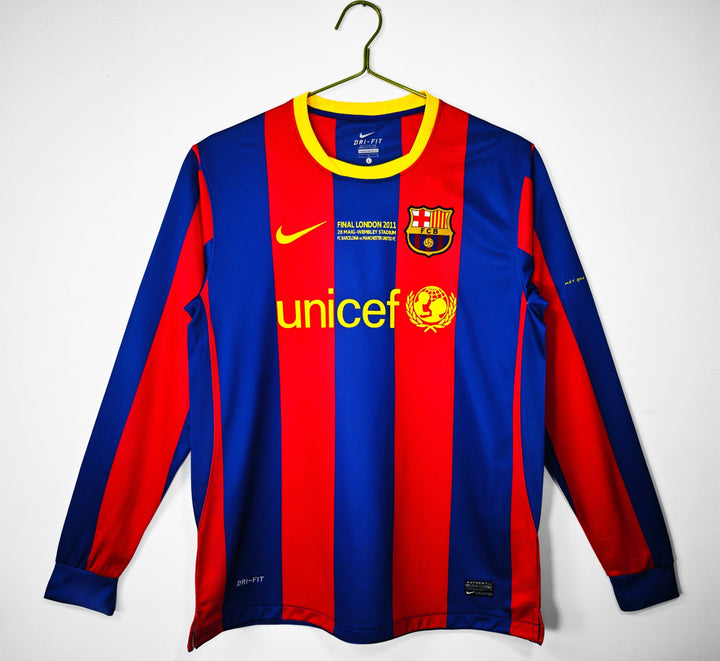 Barcelona 10/11 Home Retro Shirt - Long Sleeve