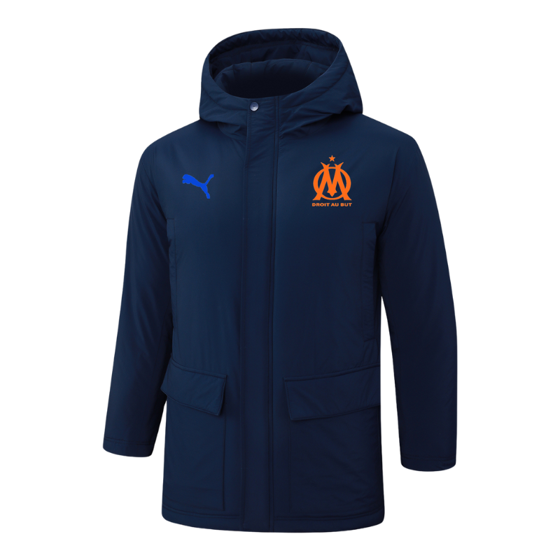 Olympique Marseille Navy Hooded Winter Jacket I