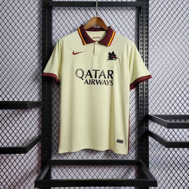 Retro Roma Away 20/21 Shirt s/n° Nike Fan Masculina - Beige+Wine