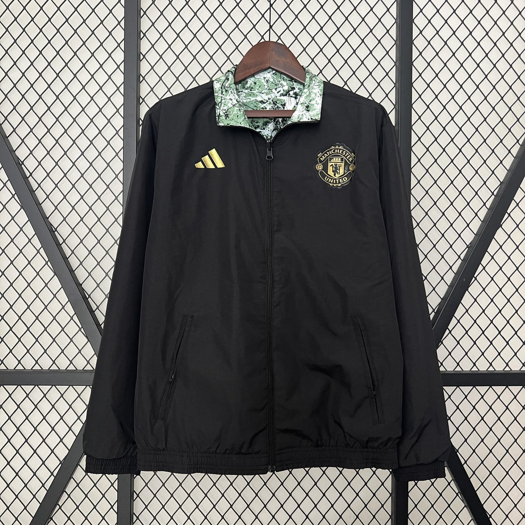 Manchester United Reversible Windbreaker Jacket - Black/Green