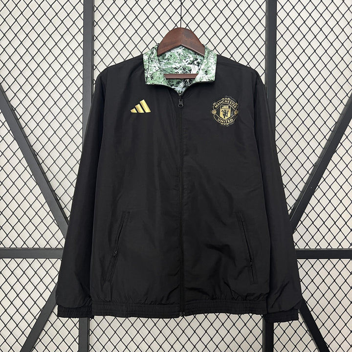 Manchester United Reversible Windbreaker Jacket - Black/Green