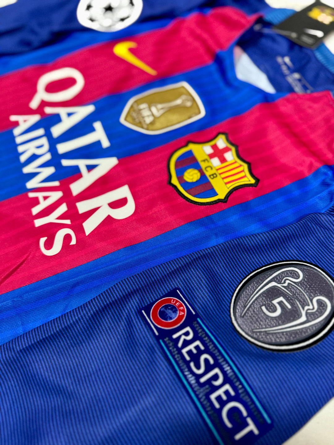 Barcelona 2016/17 Home Retro Shirt (+Patches) - Long Sleeve