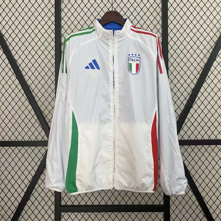 Italy Reversible Windbreaker Jacket - Blue/White
