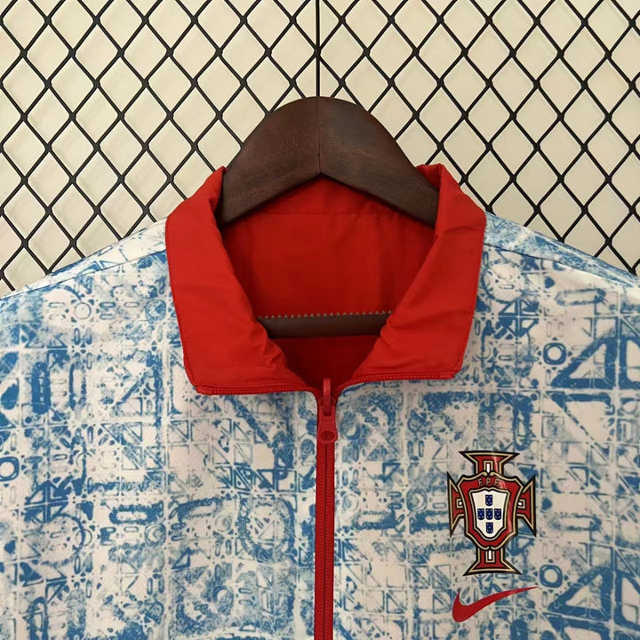 Portugal Reversible Windbreaker Jacket - White/Red