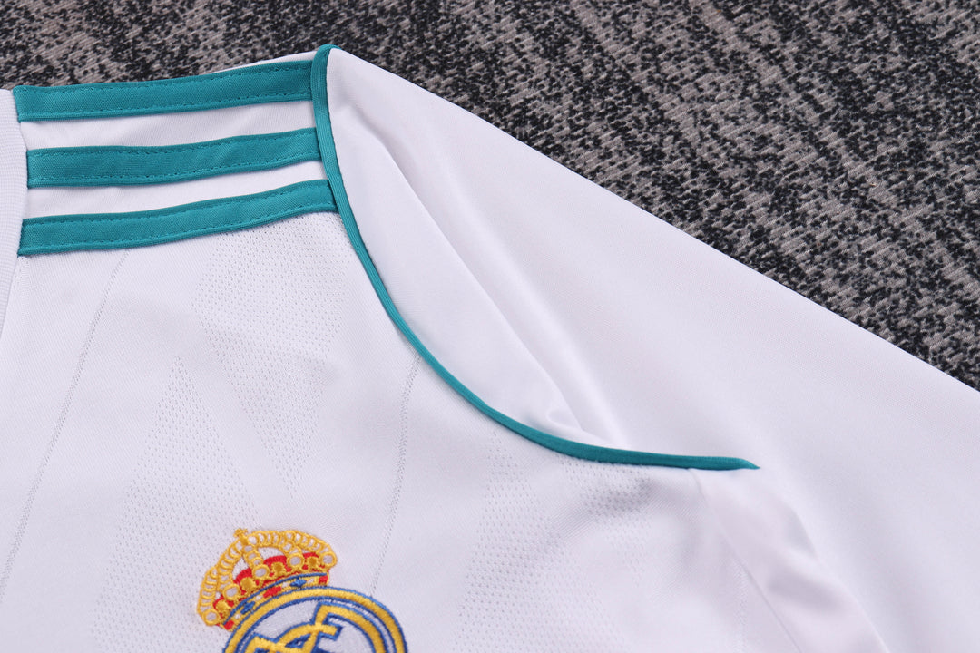 Real Madrid 17/18 Children's Home Retro Set - Long Sleeve