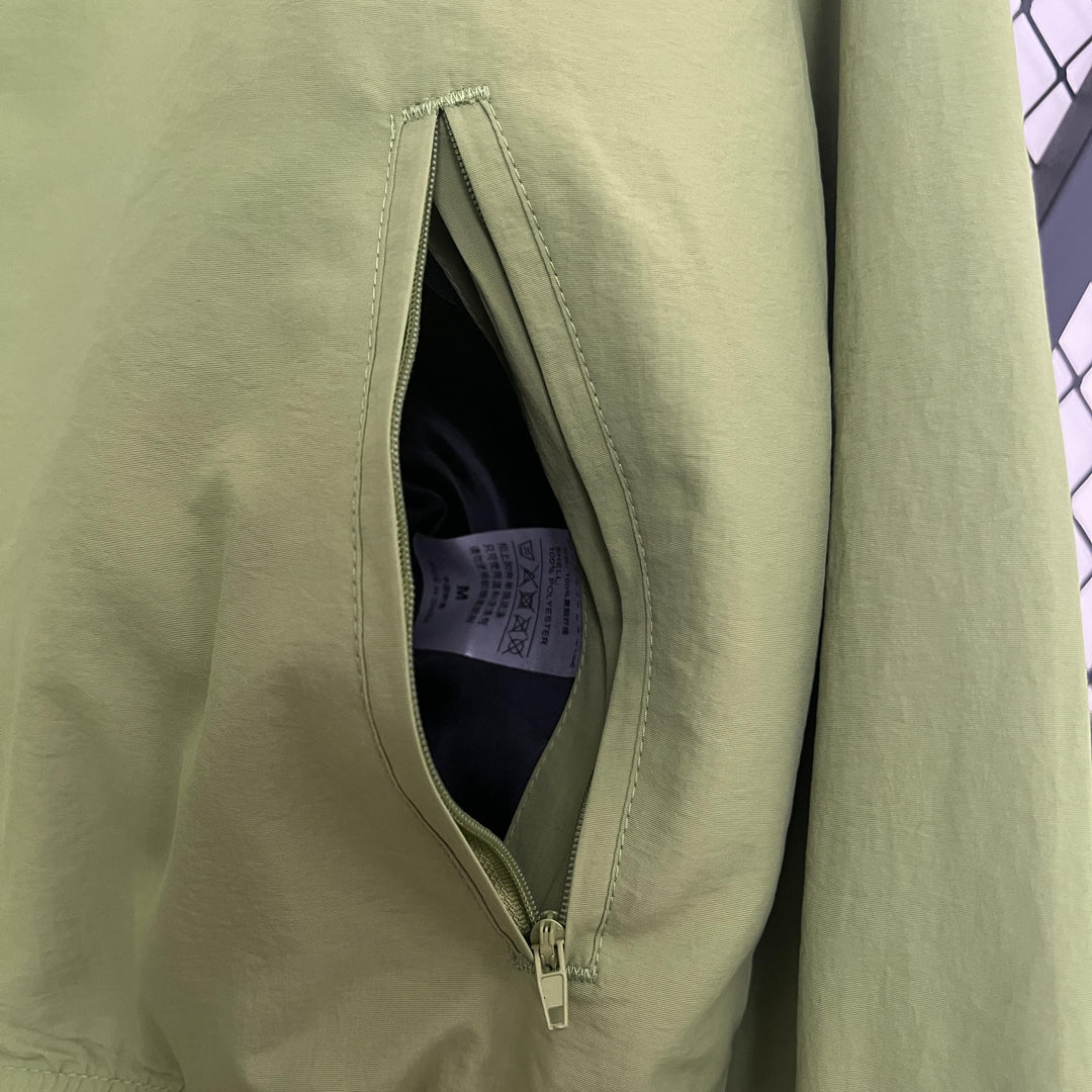 Turkey Reversible Windbreaker Jacket - Moss Green/Blue