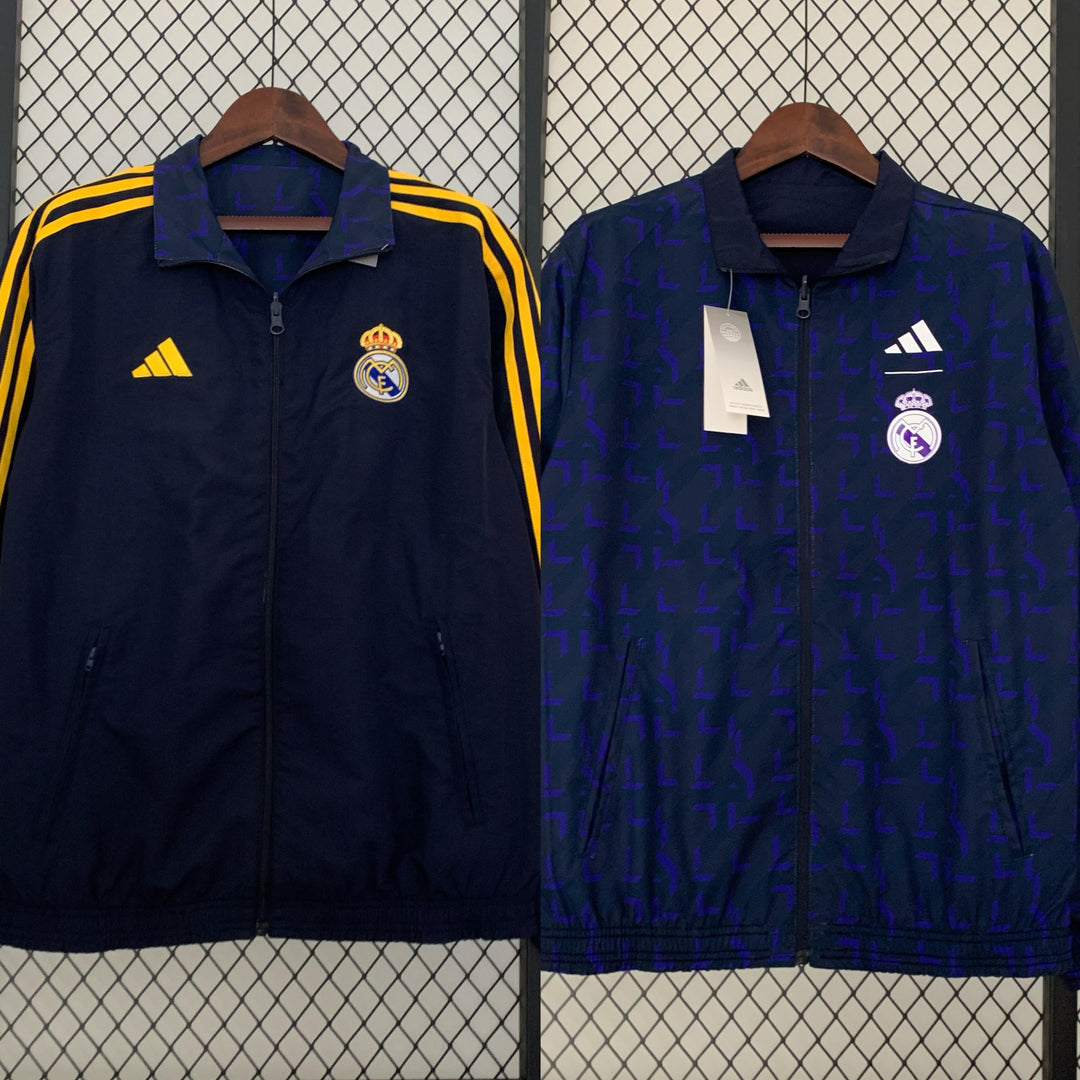 Real Madrid Reversible Windbreaker Jacket - Navy Blue II