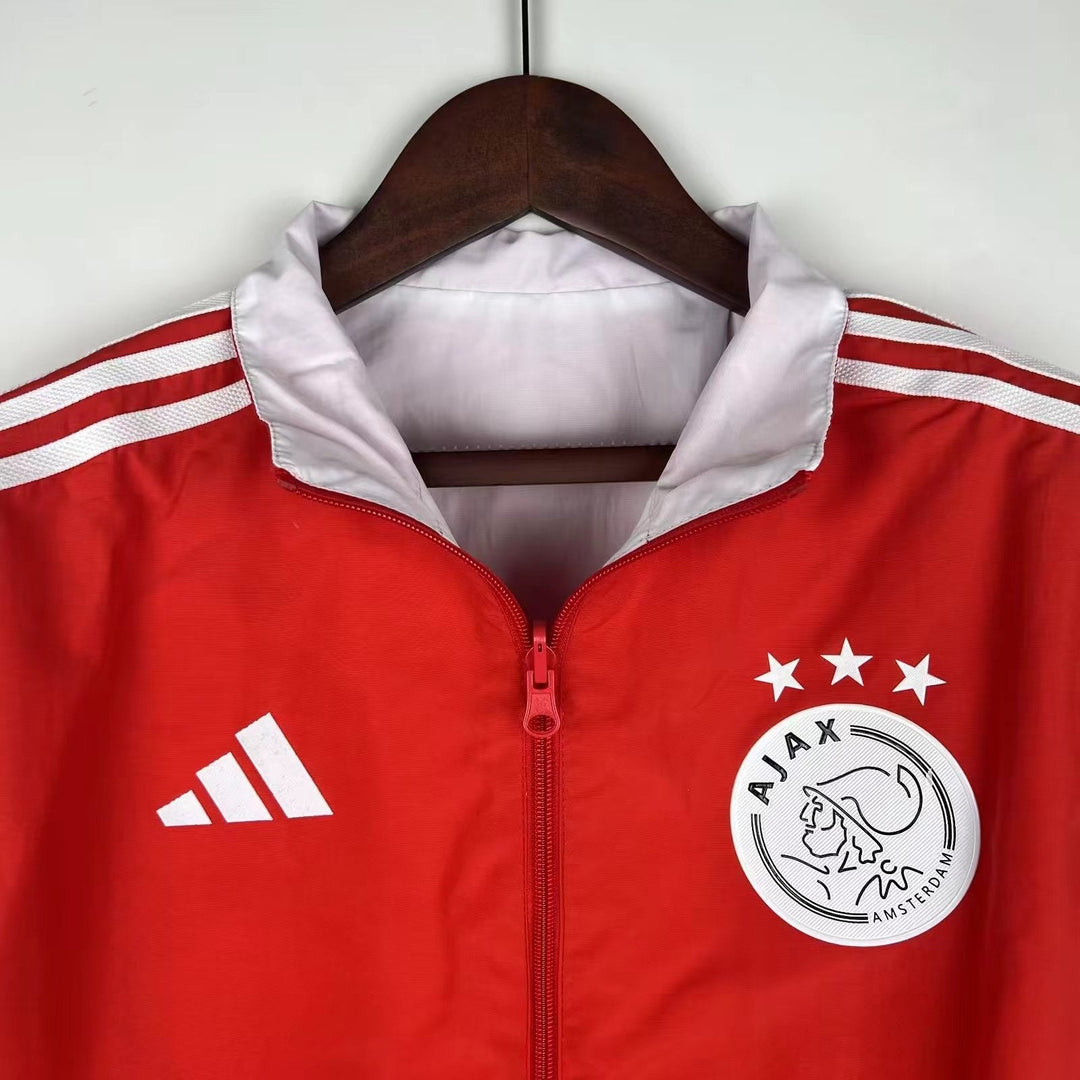 Ajax Reversible Windbreaker Jacket - Red/White