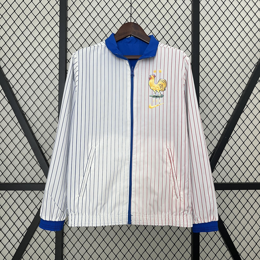 France Reversible Windbreaker Jacket - White/Blue