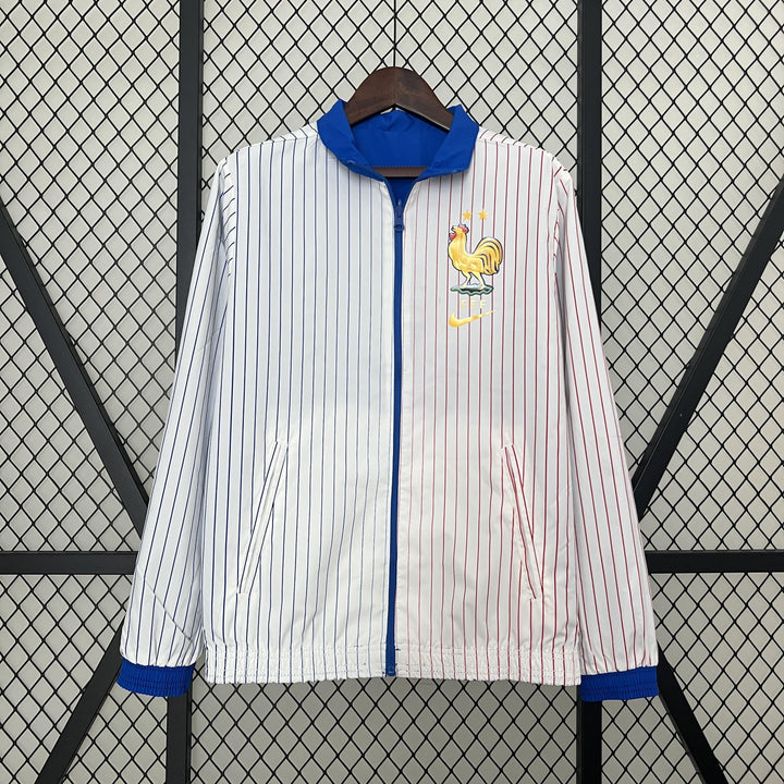 France Reversible Windbreaker Jacket - White/Blue
