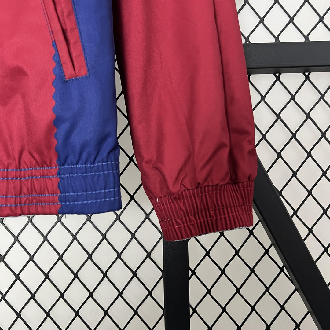 Barcelona Reversible Windbreaker Jacket - Red/White