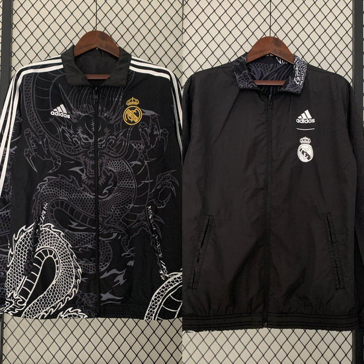 Real Madrid Reversible Windbreaker Jacket - Black