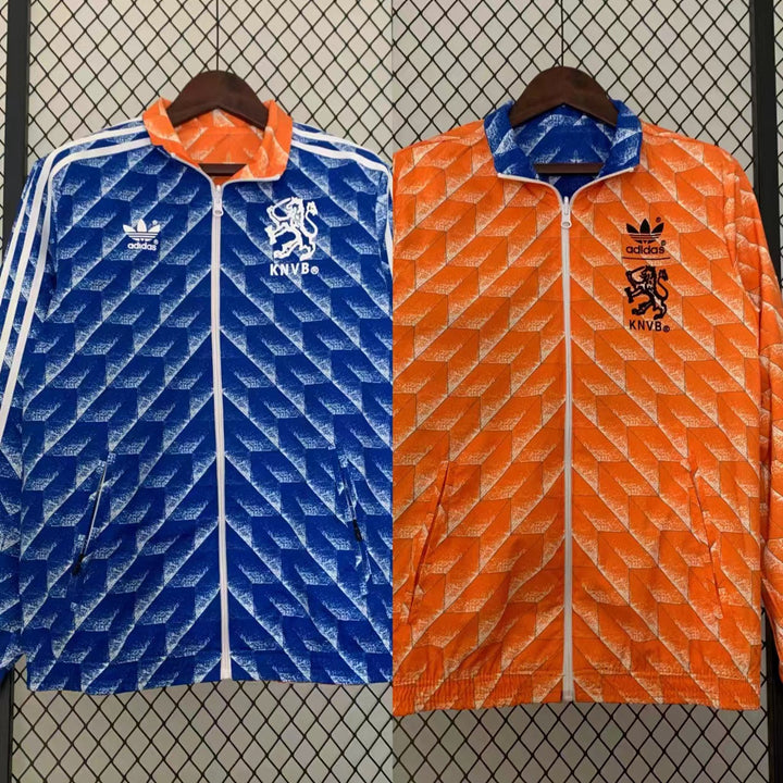 Netherlands Reversible Windbreaker Jacket - Orange/Blue