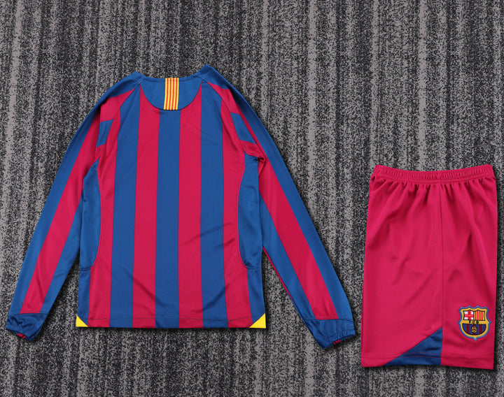 Barcelona 05/06 Children's Home Retro Set - Long Sleeve