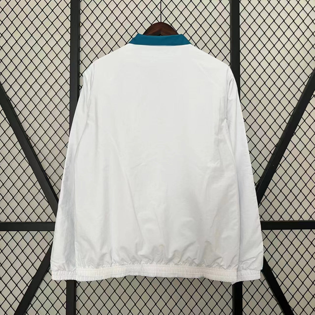 Real Madrid Reversible Windbreaker Jacket - White/Turquoise