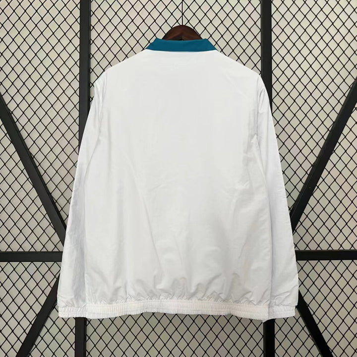 Real Madrid Reversible Windbreaker Jacket - White/Turquoise