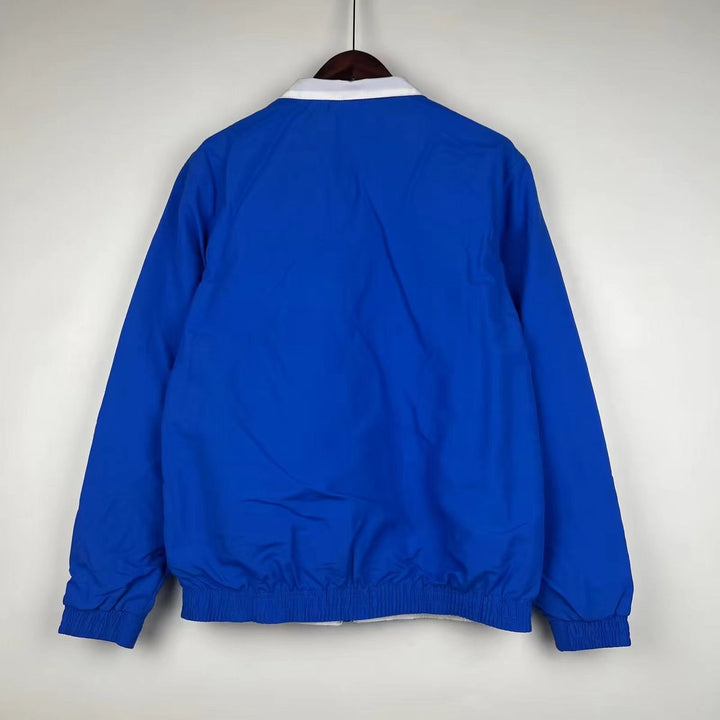 Lyon Reversible Windbreaker Jacket - Dark Blue/White