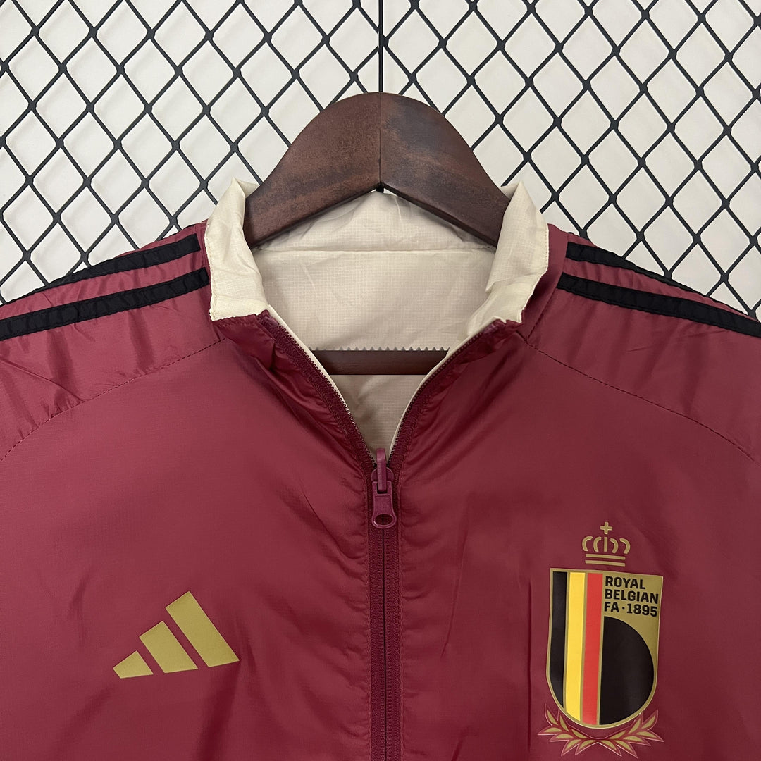 Belgium Reversible Windbreaker Jacket - Burgundy/Off-White