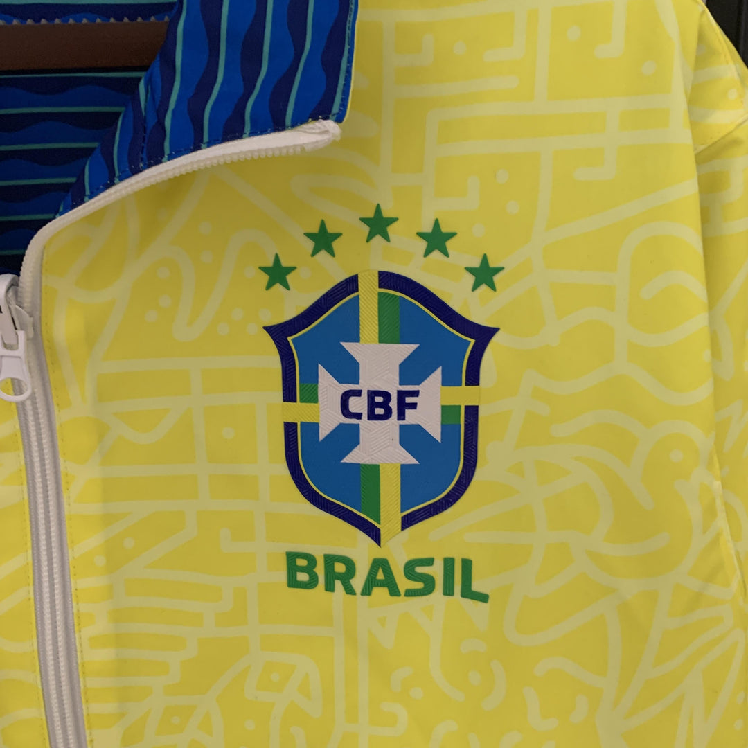 Brazil Reversible Windbreaker Jacket - Yellow/Blue