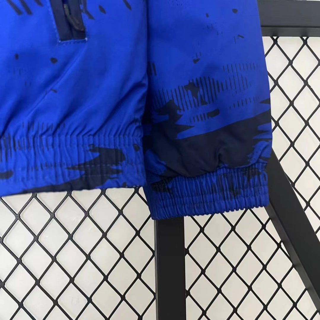 England Blue Reversible Windbreaker Jacket - Blue