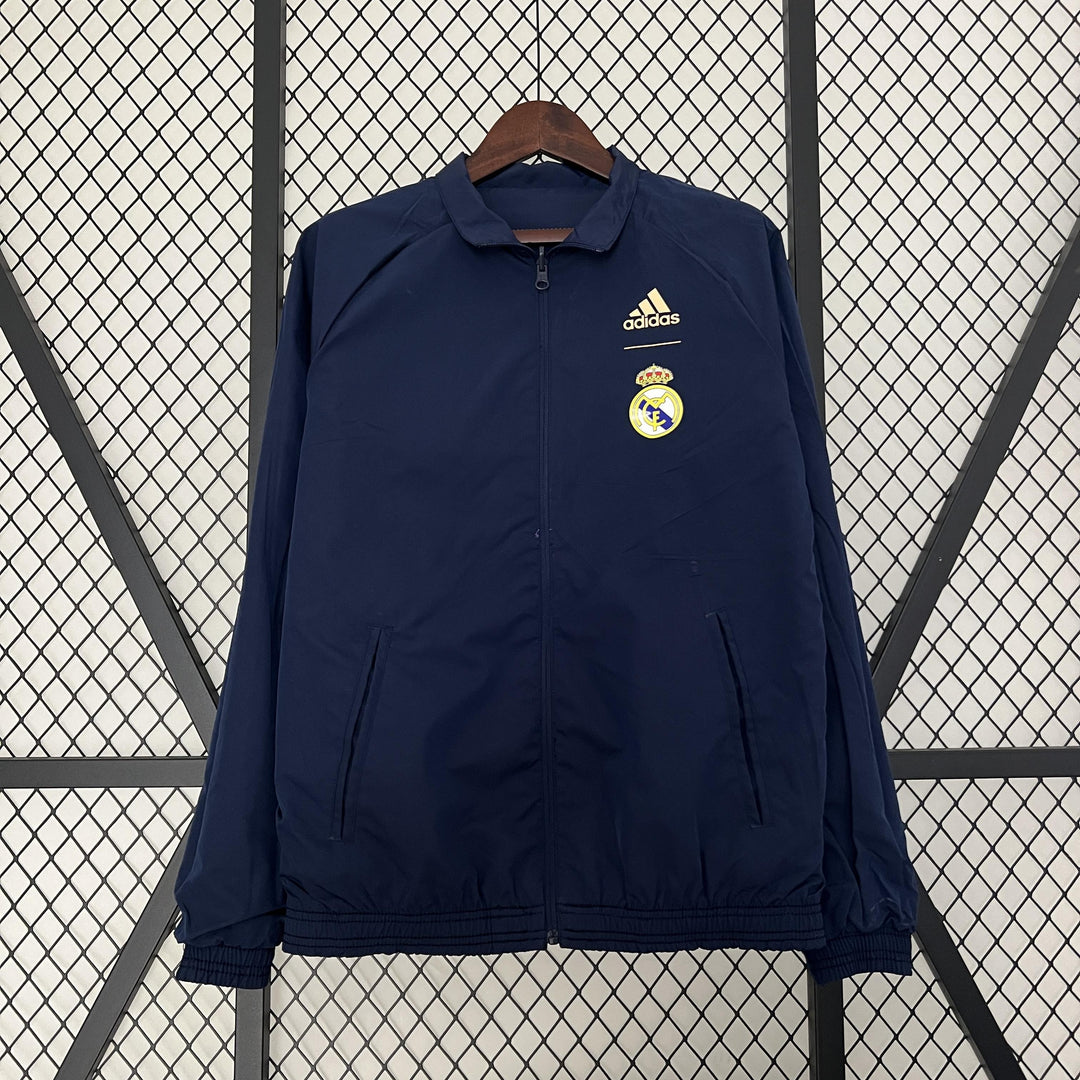 Real Madrid Reversible Windbreaker Jacket - Navy Blue