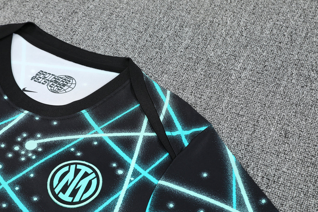 Inter Milan 2025/26 Training Shirt - Black/Turquoise