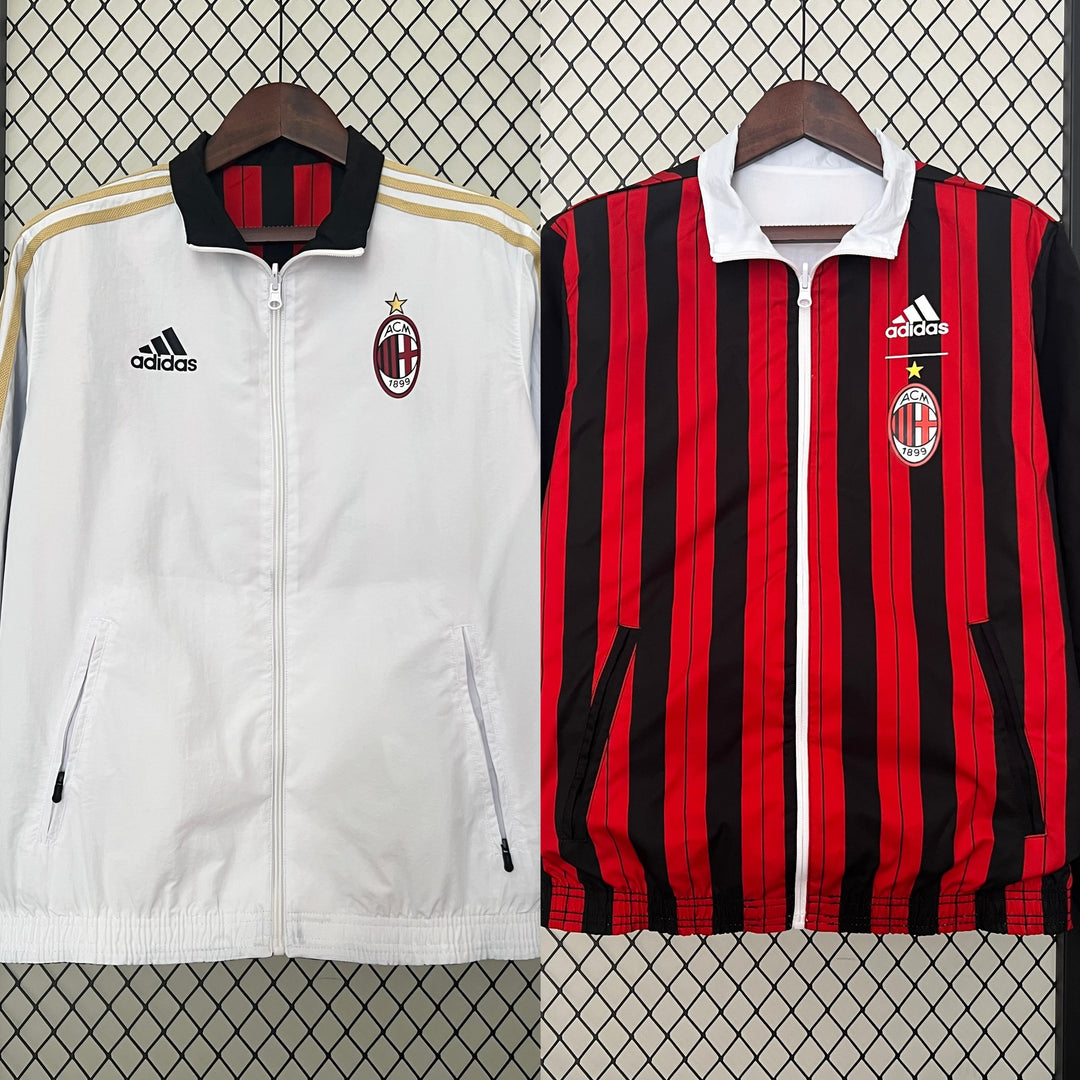 AC Milan Reversible Windbreaker Jacket - Red/White