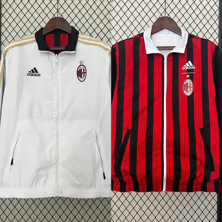 AC Milan Reversible Windbreaker Jacket - Red/White