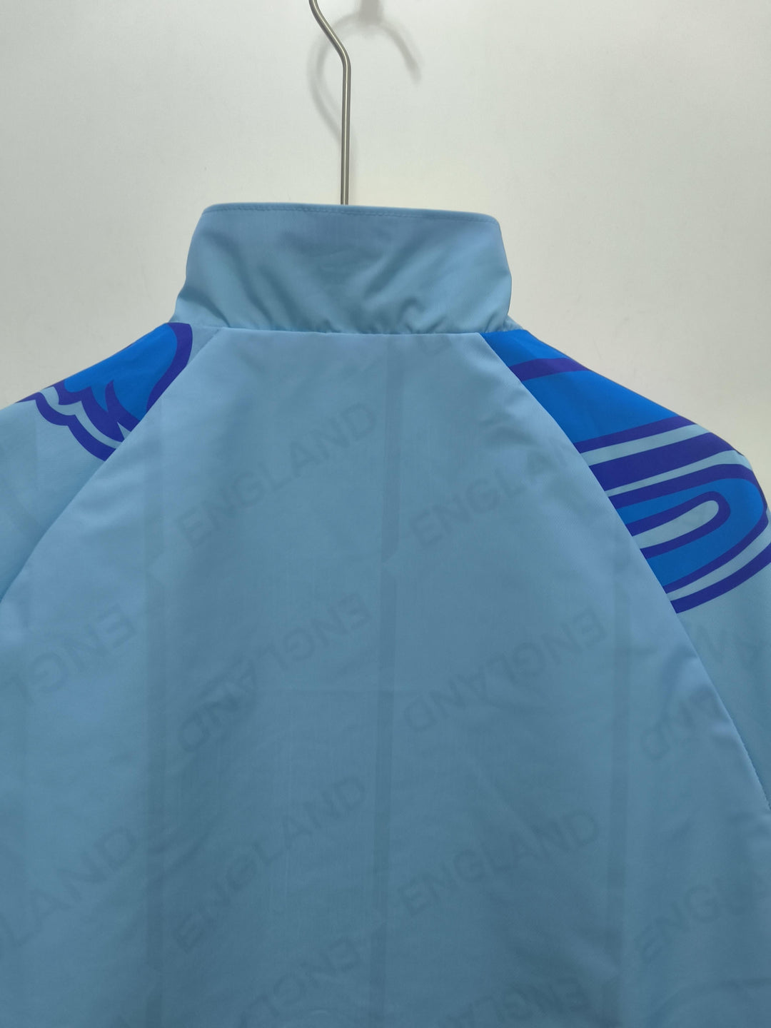 England 1992 Reversible Windbreaker Jacket - Cyan/Light Blue