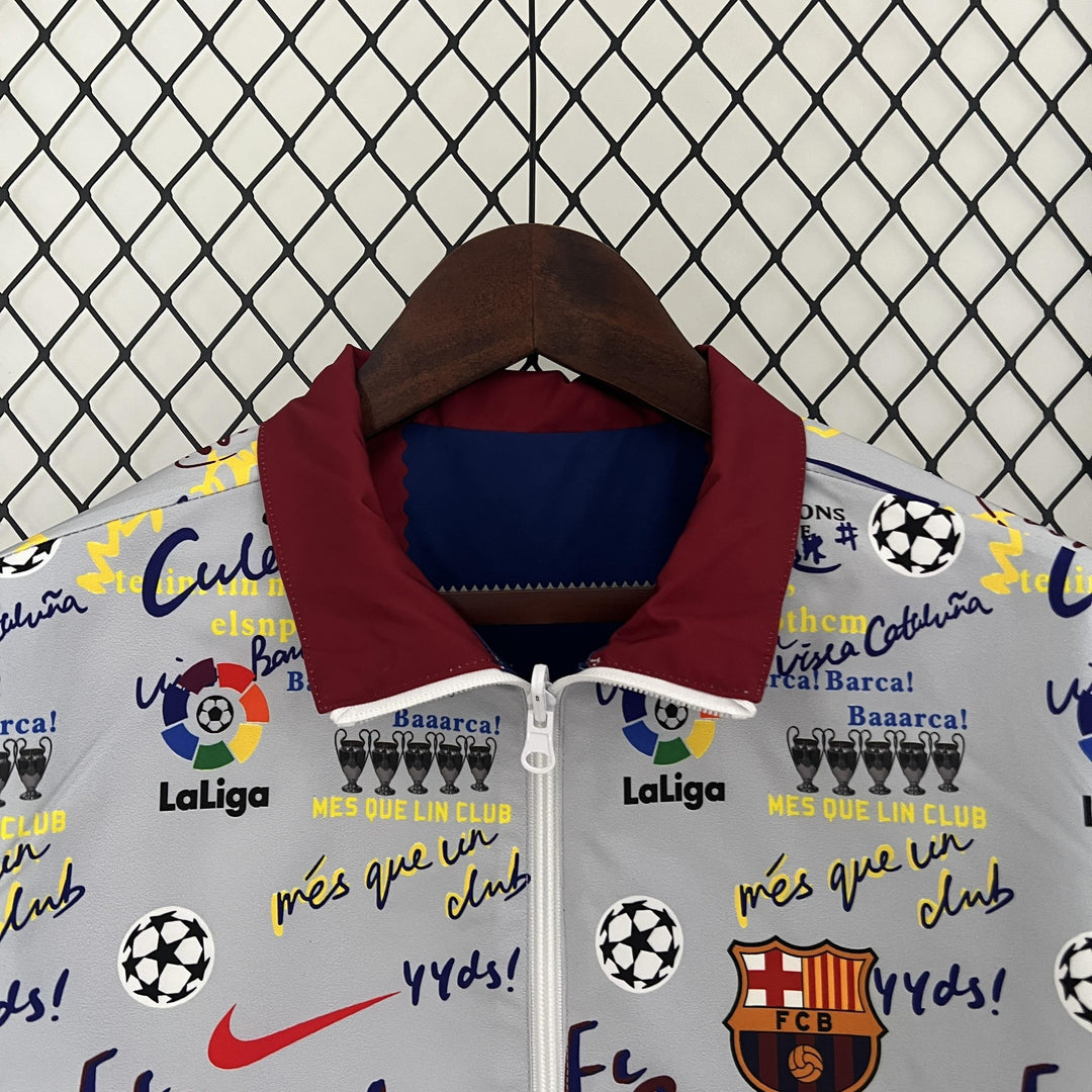Barcelona Reversible Windbreaker Jacket - Red/White
