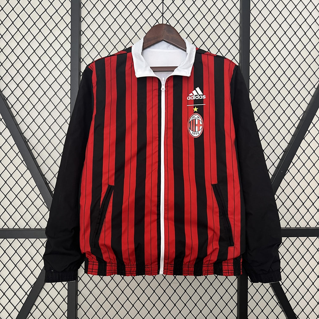 AC Milan Reversible Windbreaker Jacket - Red/White