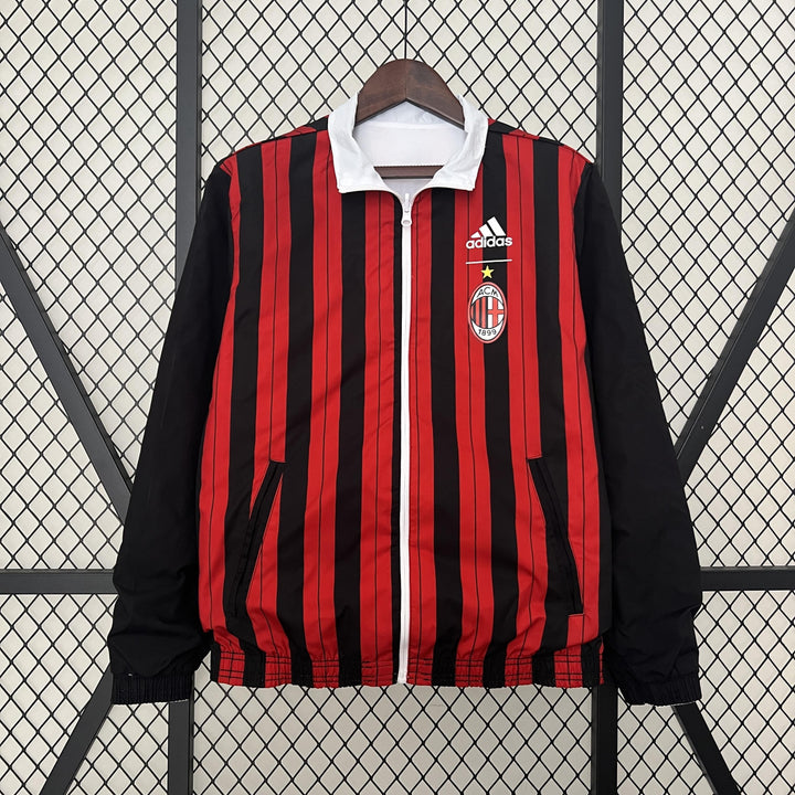 AC Milan Reversible Windbreaker Jacket - Red/White