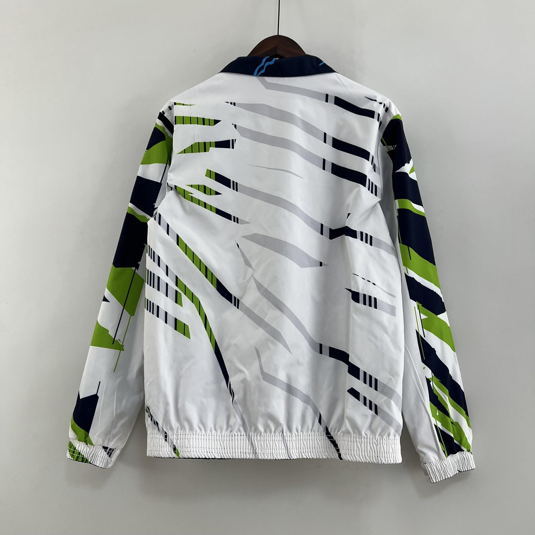 Manchester City Reversible Windbreaker Jacket - Navy Blue/Green