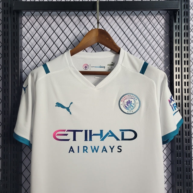 Manchester City Away 21/22 Shirt No. Puma Fan Masculina - White