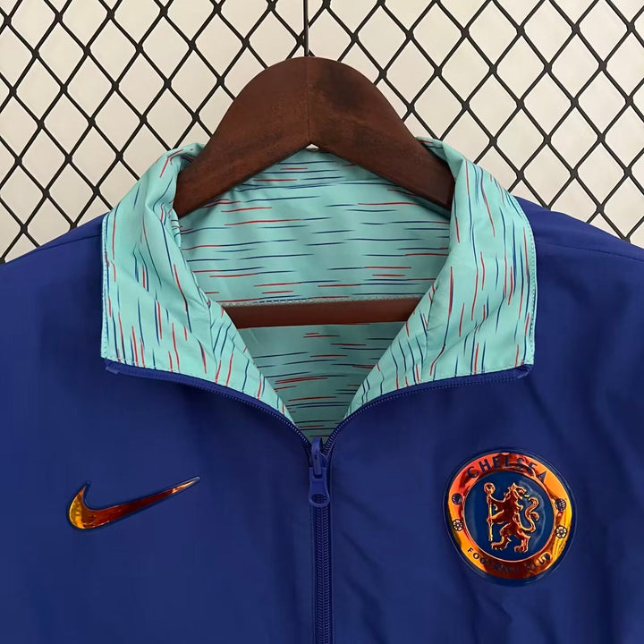 Chelsea Reversible Windbreaker Jacket - Blue/Turquoise