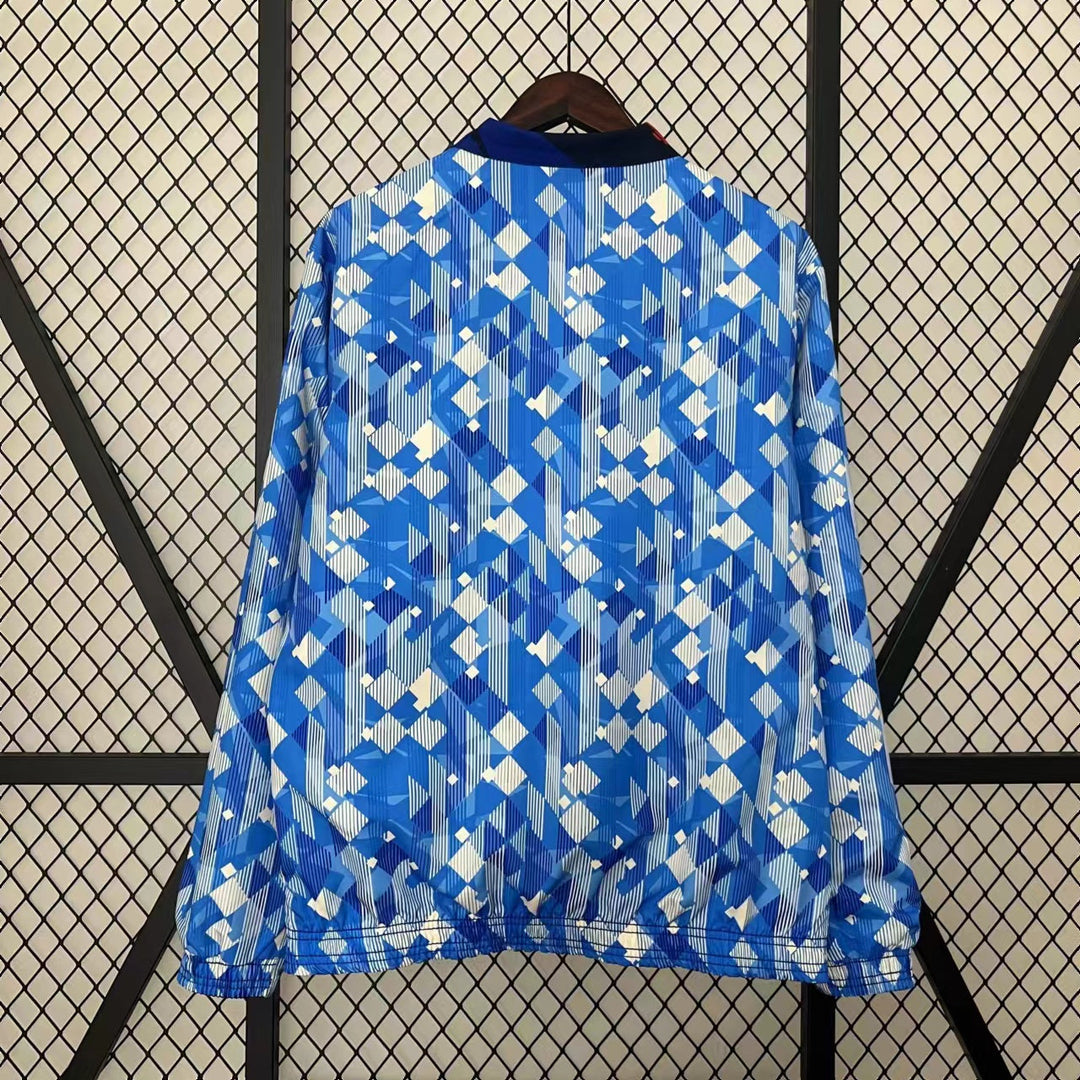 England Blue Reversible Windbreaker Jacket - Blue