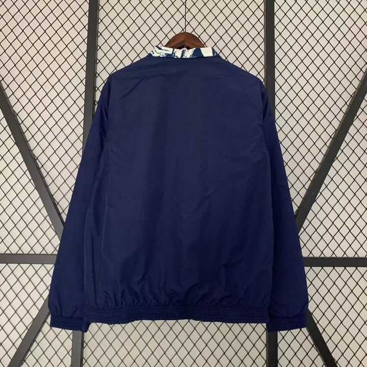 Bayern Munich Reversible Windbreaker Jacket - Navy Blue/Off-White